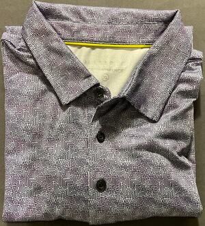 Maelreg Performance XL Golf Polo Short Sleeve Purple Lilac Geometric Line Design